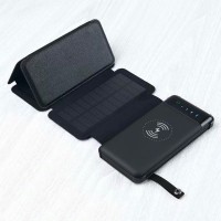 Wireless Solar Power Bank 10000mah Portable Charger Solar Panel Dual USB detachable solar power bank with LED Light